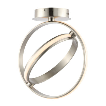 Nicole Modern Minimalist Aluminum Ring Integrated LED Semi Flush Mount - JONATHAN Y